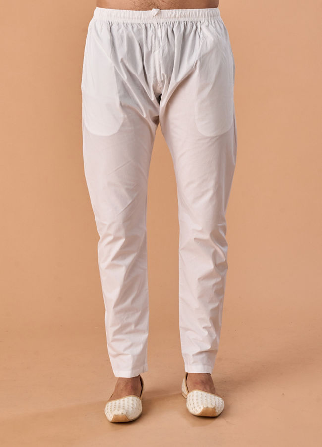 Manyavar Men Elegant White Kurta Pajama