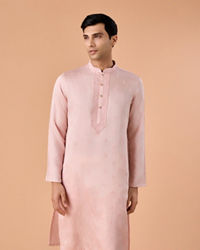 Manyavar Men Pink Satin Kurta Pajama