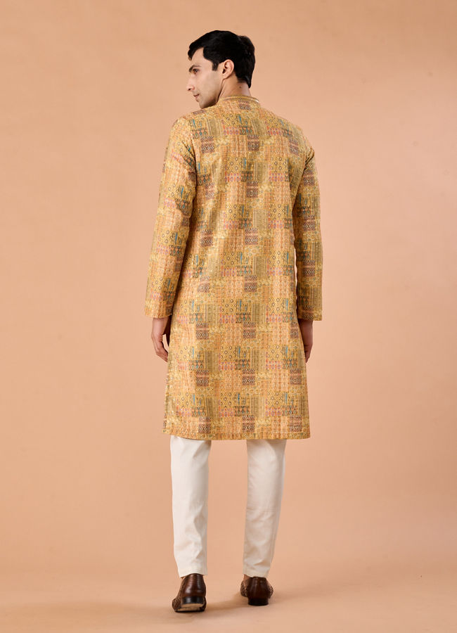 Manyavar Men Mustard Majesty Kurta Pajama