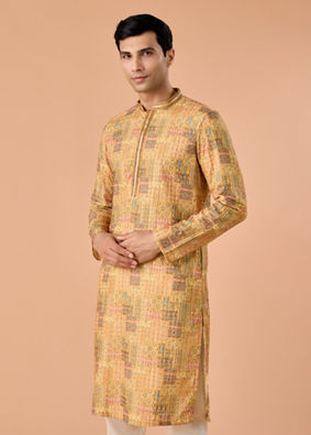 Manyavar Men Mustard Majesty Kurta Pajama