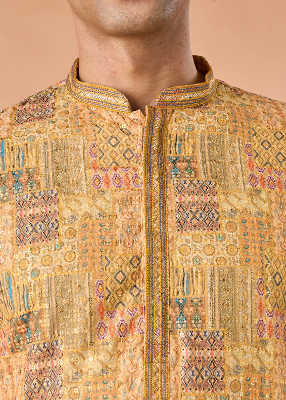 Manyavar Men Mustard Majesty Kurta Pajama