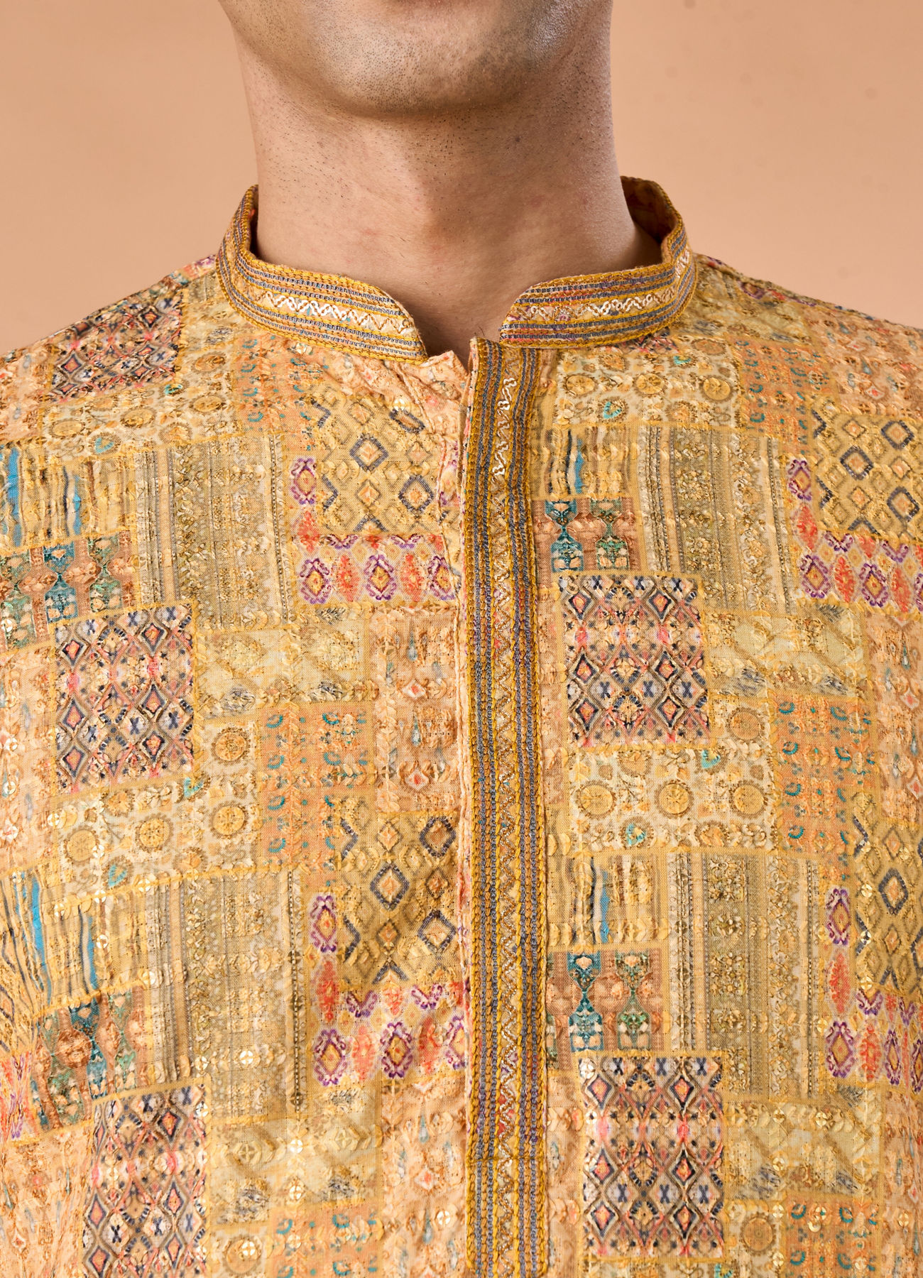 Manyavar Men Mustard Majesty Kurta Pajama