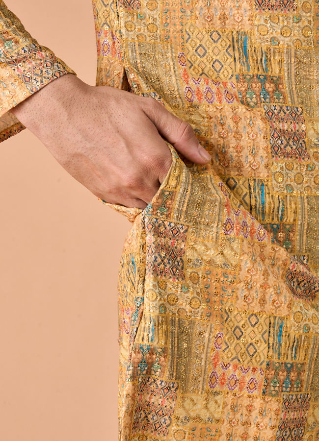 Manyavar Men Mustard Majesty Kurta Pajama