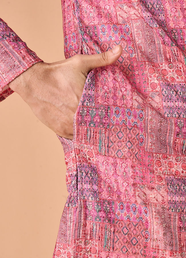 Manyavar Men Pink Charm Kurta Pajama