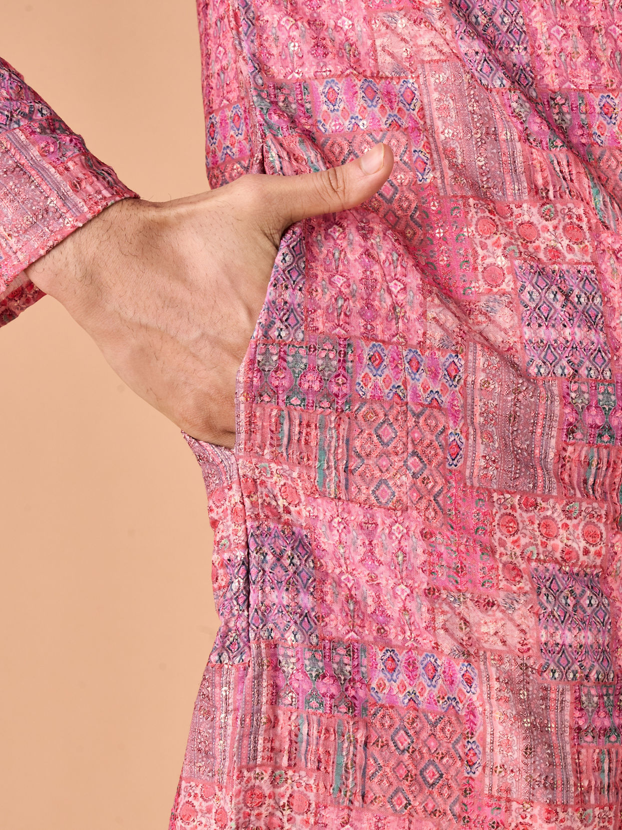 Manyavar Men Pink Charm Kurta Pajama