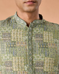 Manyavar Men Light Mid Green Kurta Pajama