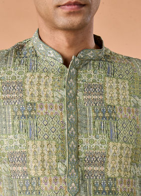 Manyavar Men Light Mid Green Kurta Pajama