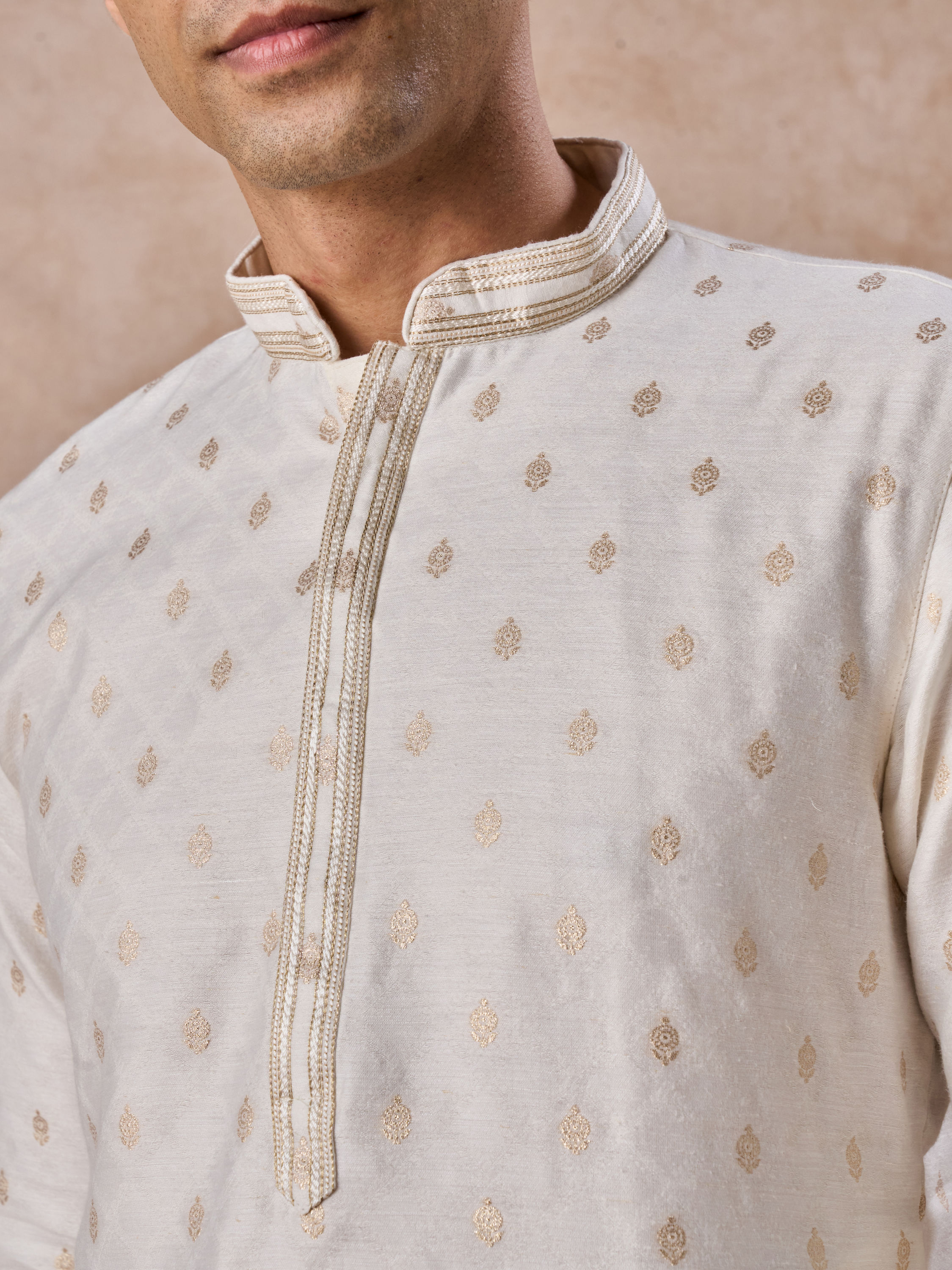 Manyavar Men Creamy Delight Kurta Pajama