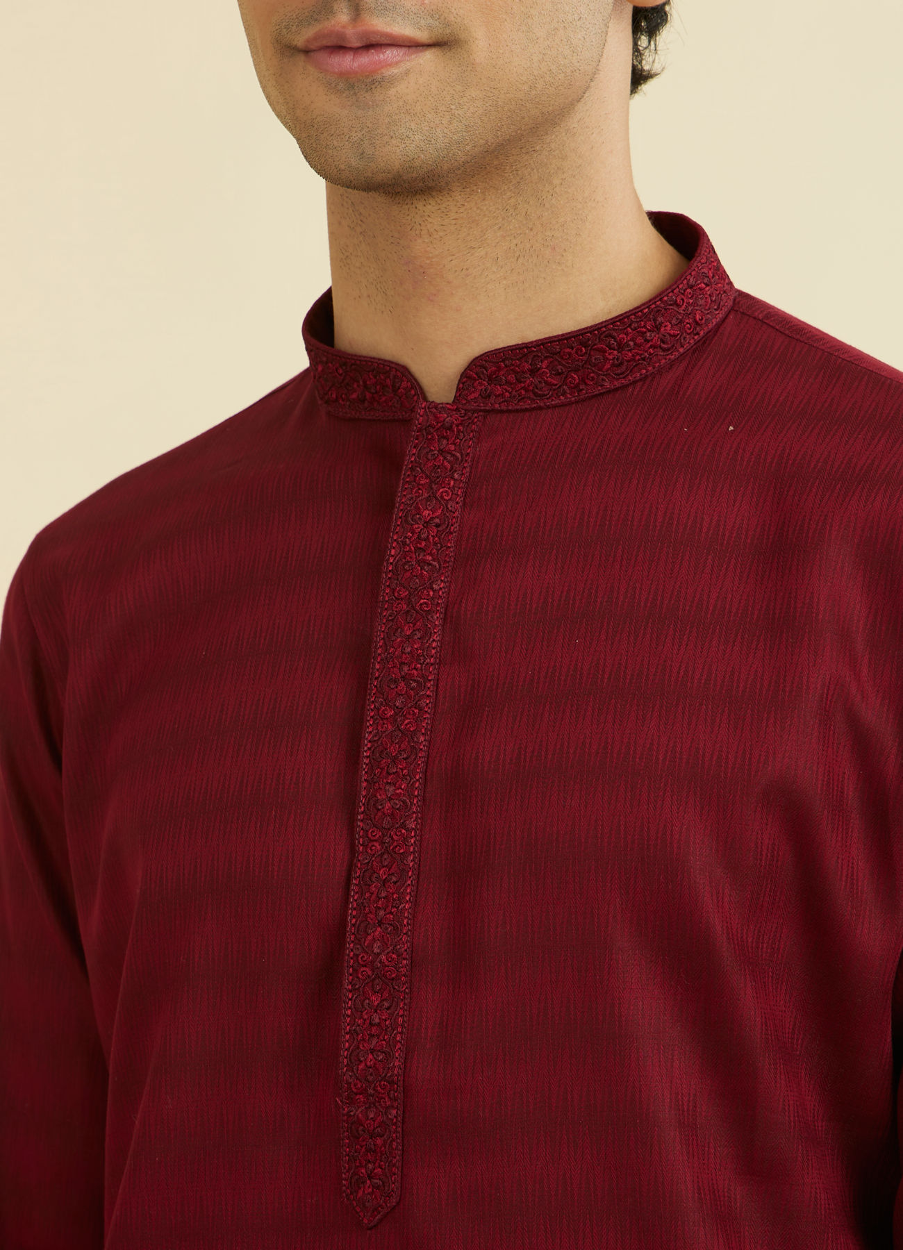 Manyavar Men Maroon Elegance Kurta Pajama