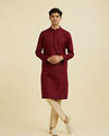 Manyavar Men Maroon Elegance Kurta Pajama