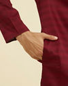 Manyavar Men Maroon Elegance Kurta Pajama