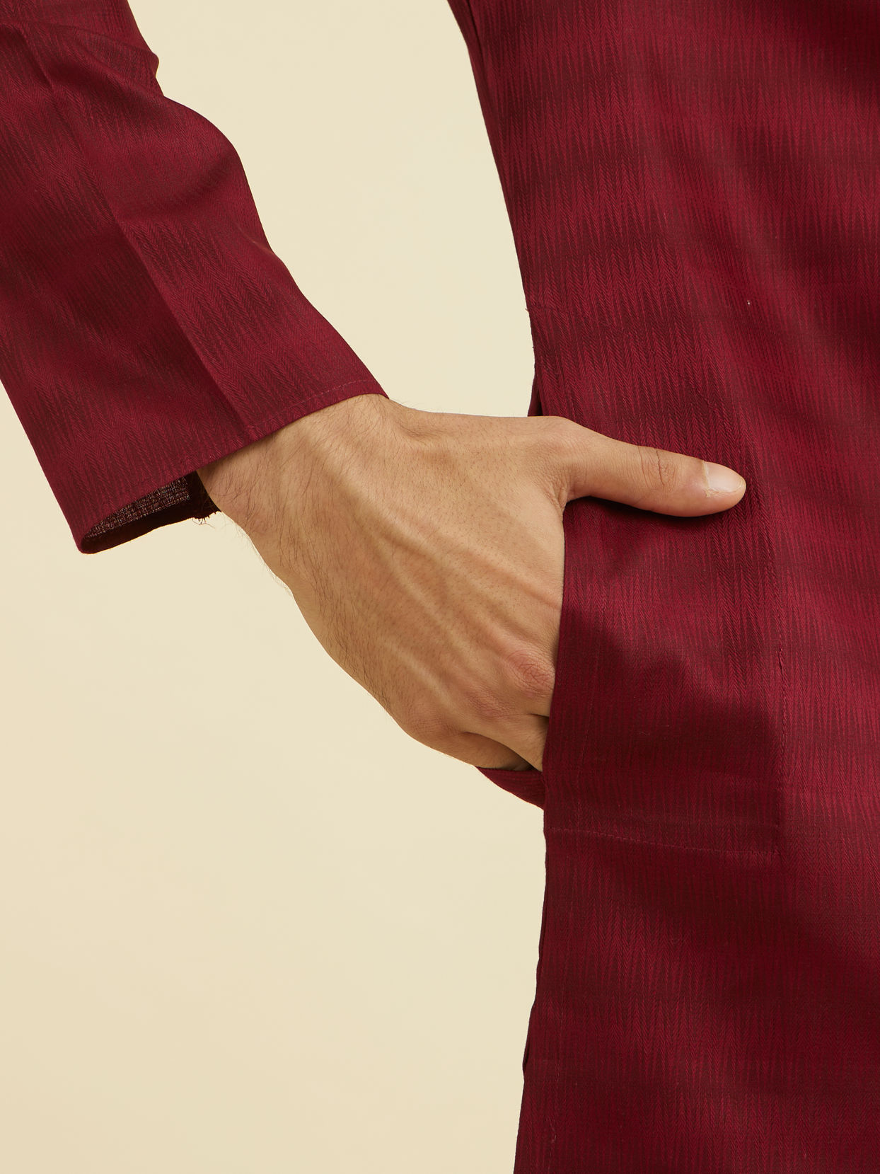 Manyavar Men Maroon Elegance Kurta Pajama