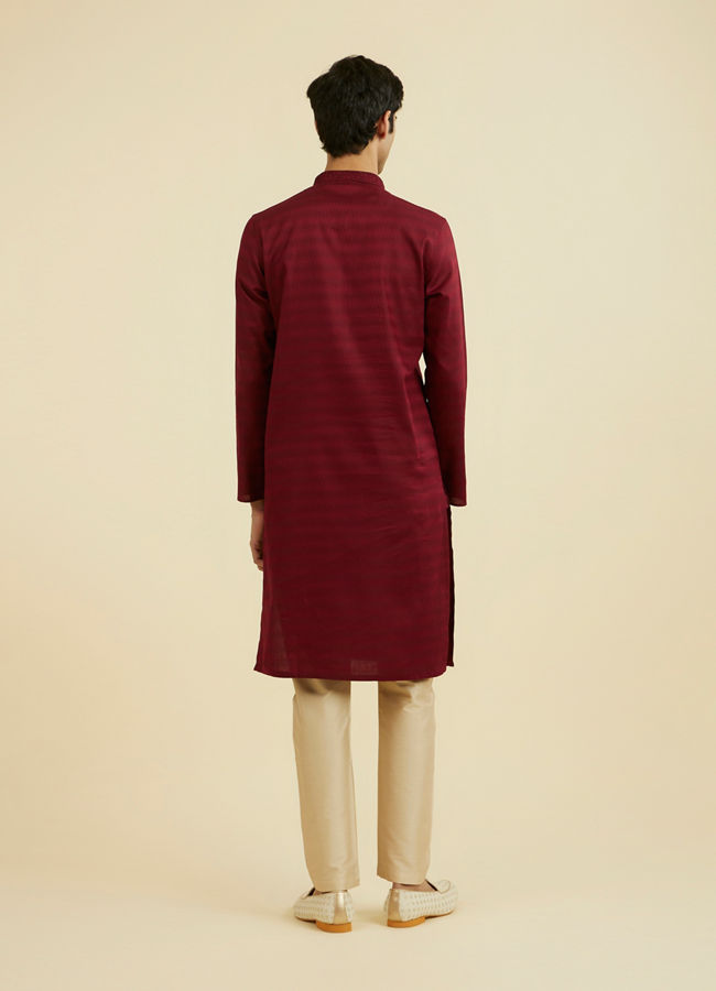 Manyavar Men Maroon Elegance Kurta Pajama