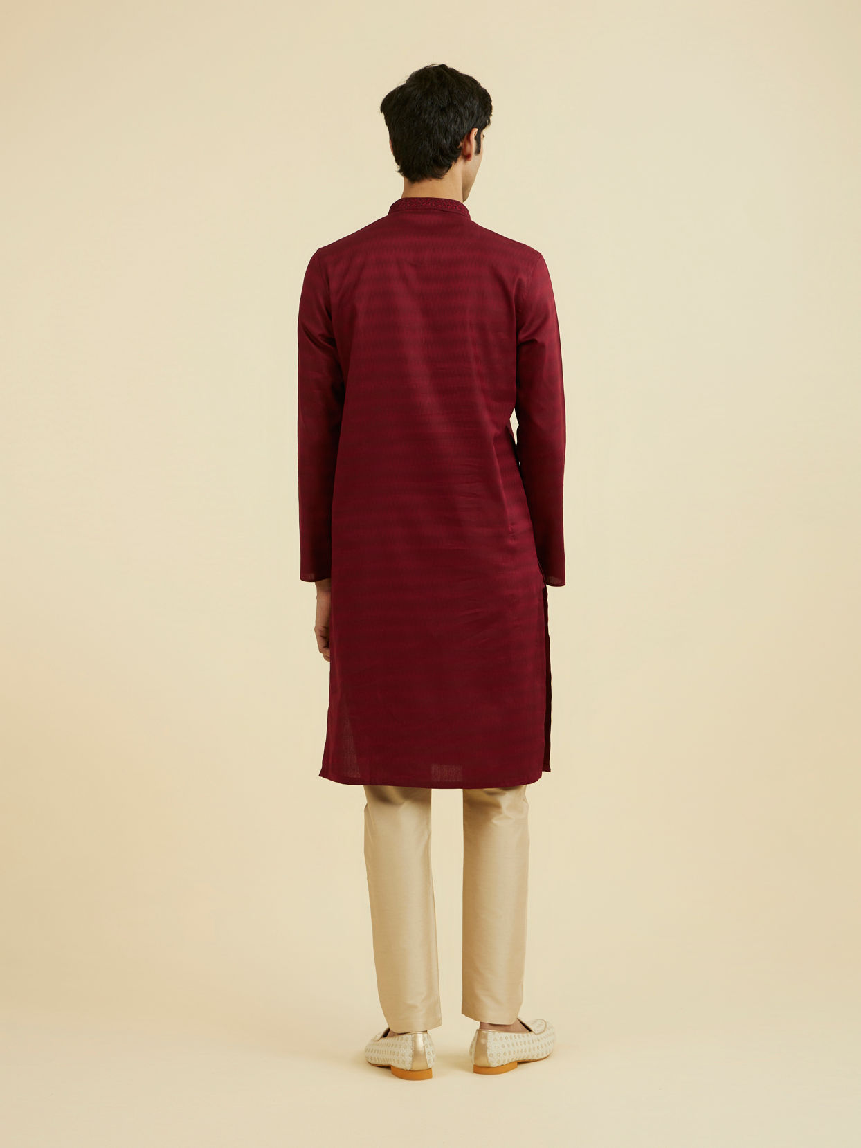 Manyavar Men Maroon Elegance Kurta Pajama