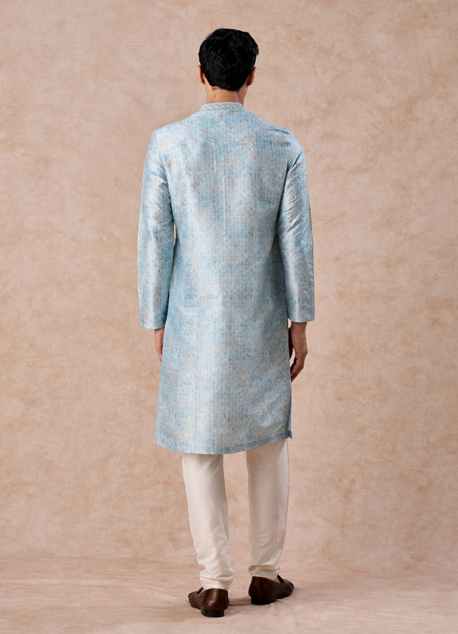 Manyavar Men Dewy Dawn Blue Kurta Pajama