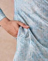Manyavar Men Dewy Dawn Blue Kurta Pajama