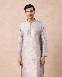 Manyavar Men Elegant Light Grey Kurta Pajama Set