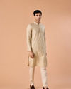Manyavar Men Beige Celebration Kurta Pajama