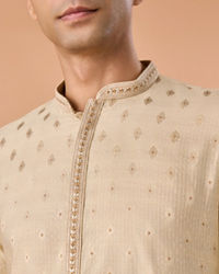 Manyavar Men Beige Celebration Kurta Pajama