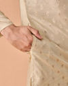 Manyavar Men Beige Celebration Kurta Pajama