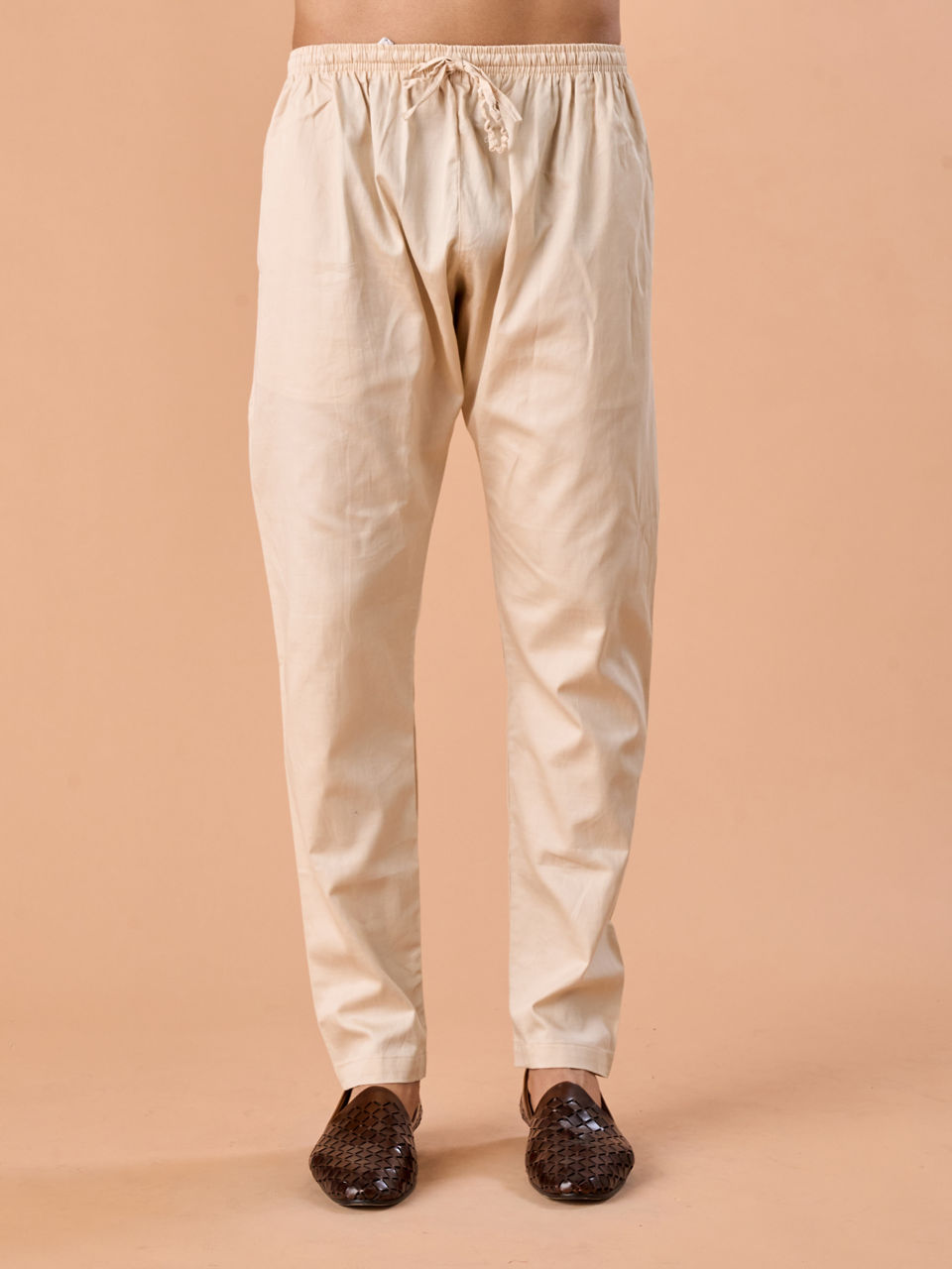 Manyavar Men Beige Celebration Kurta Pajama