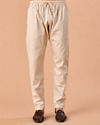 Manyavar Men Beige Celebration Kurta Pajama