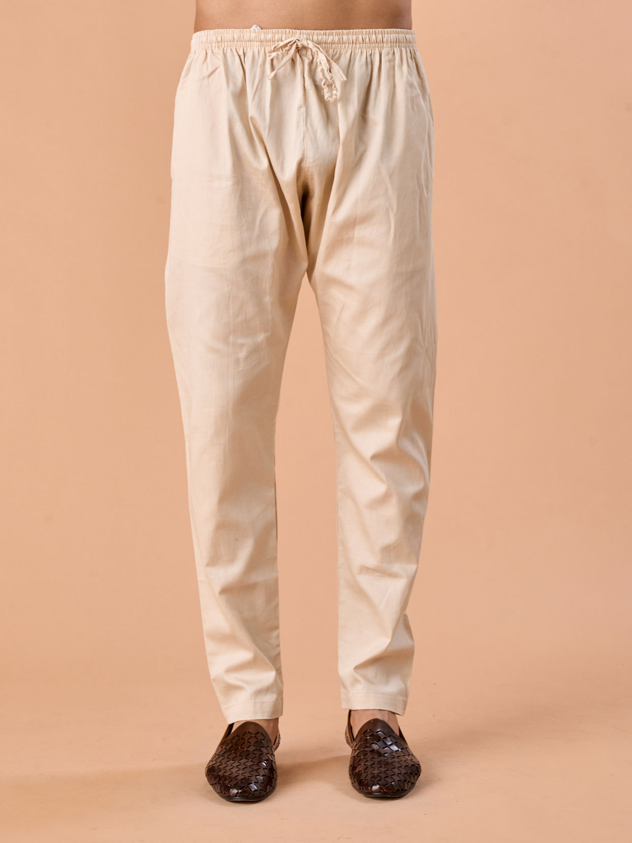 Manyavar Men Beige Celebration Kurta Pajama