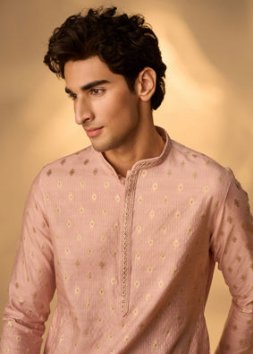 Manyavar Men Pink Splendor Kurta Pajama