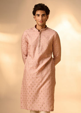 Manyavar Men Pink Splendor Kurta Pajama