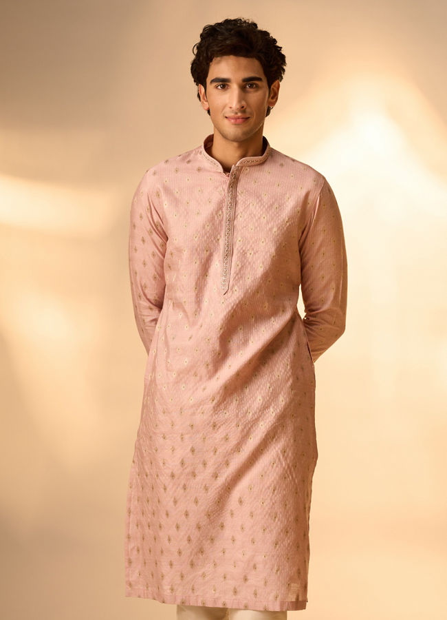 Manyavar Men Pink Splendor Kurta Pajama