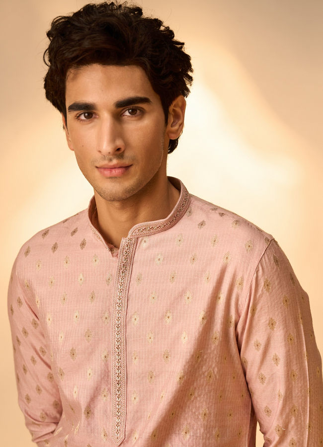 Manyavar Men Pink Splendor Kurta Pajama