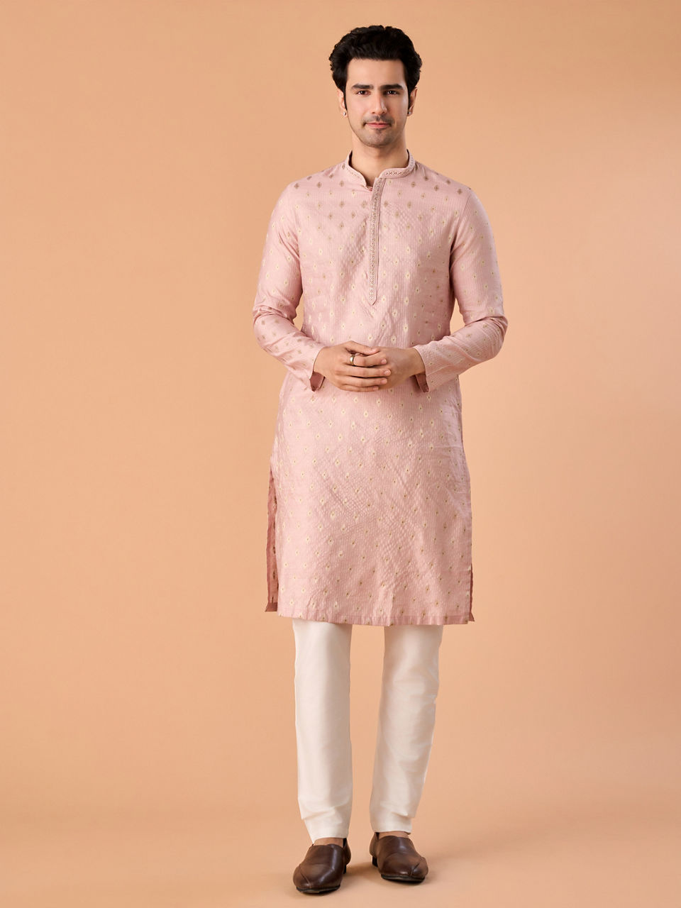 Manyavar Men Pink Splendor Kurta Pajama