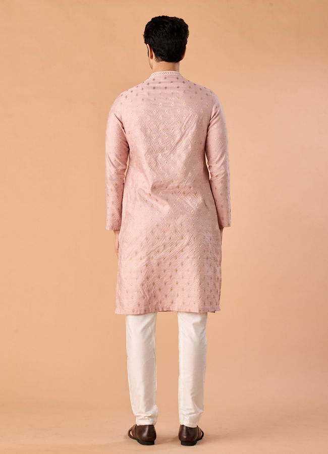 Manyavar Men Pink Splendor Kurta Pajama