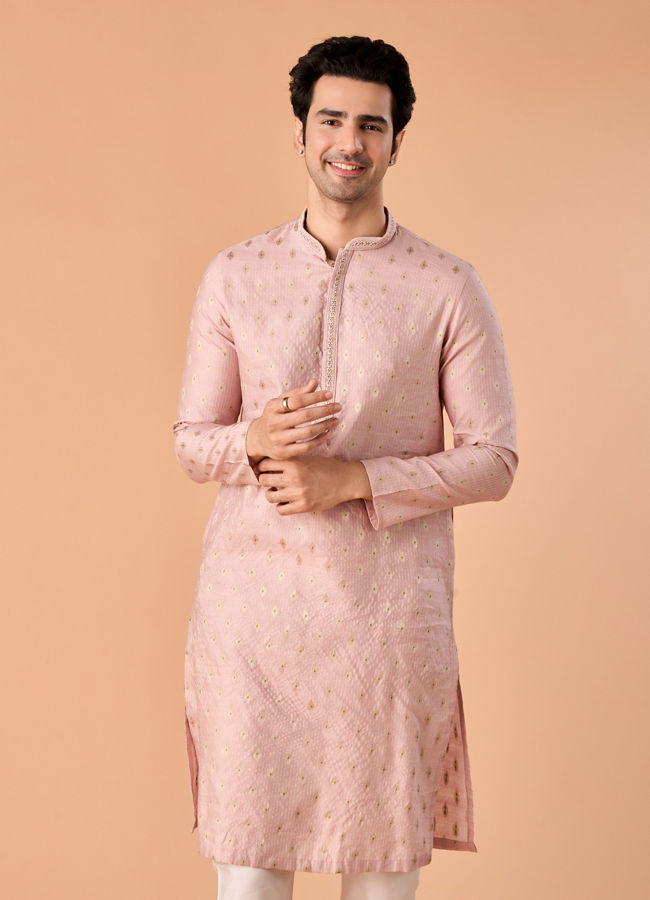 Manyavar Men Pink Splendor Kurta Pajama