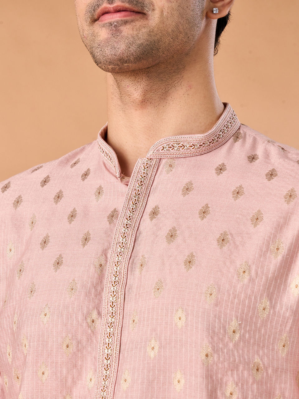 Manyavar Men Pink Splendor Kurta Pajama