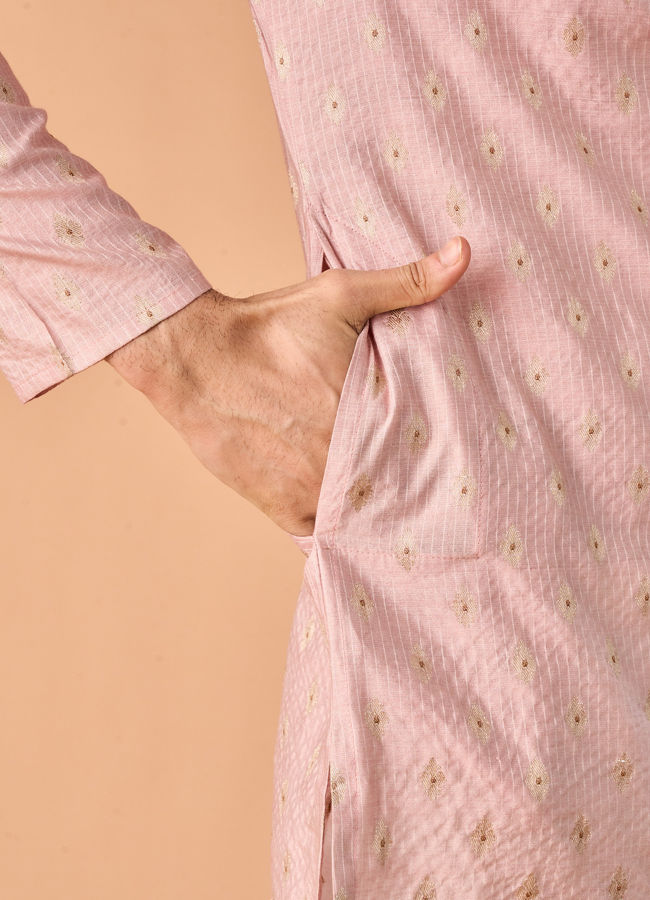 Manyavar Men Pink Splendor Kurta Pajama