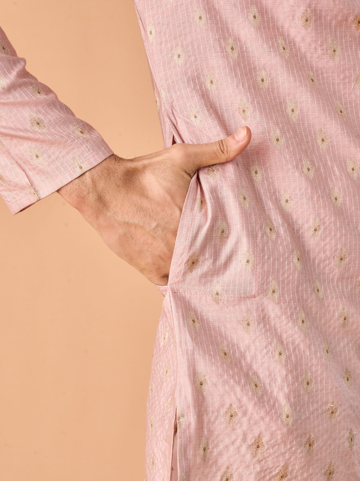 Manyavar Men Pink Splendor Kurta Pajama