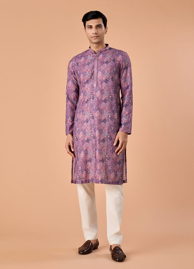Manyavar Men Lilac Bliss Kurta Pajama
