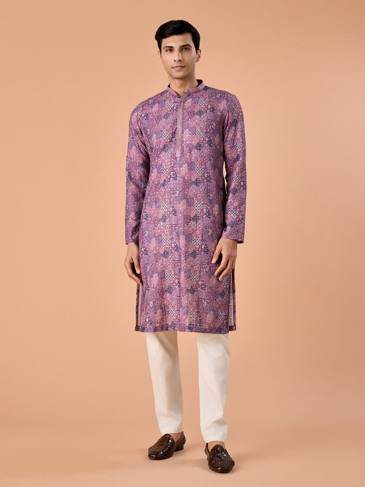 Manyavar Men Lilac Bliss Kurta Pajama