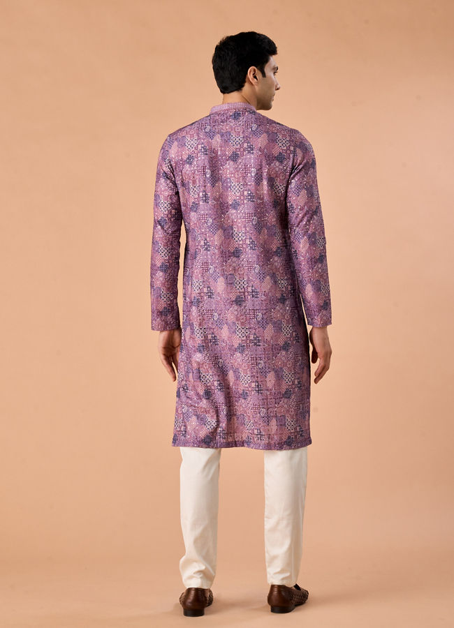 Manyavar Men Lilac Bliss Kurta Pajama