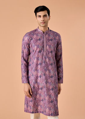 Manyavar Men Lilac Bliss Kurta Pajama