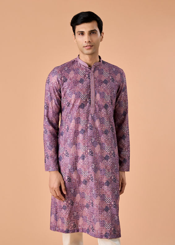 Manyavar Men Lilac Bliss Kurta Pajama