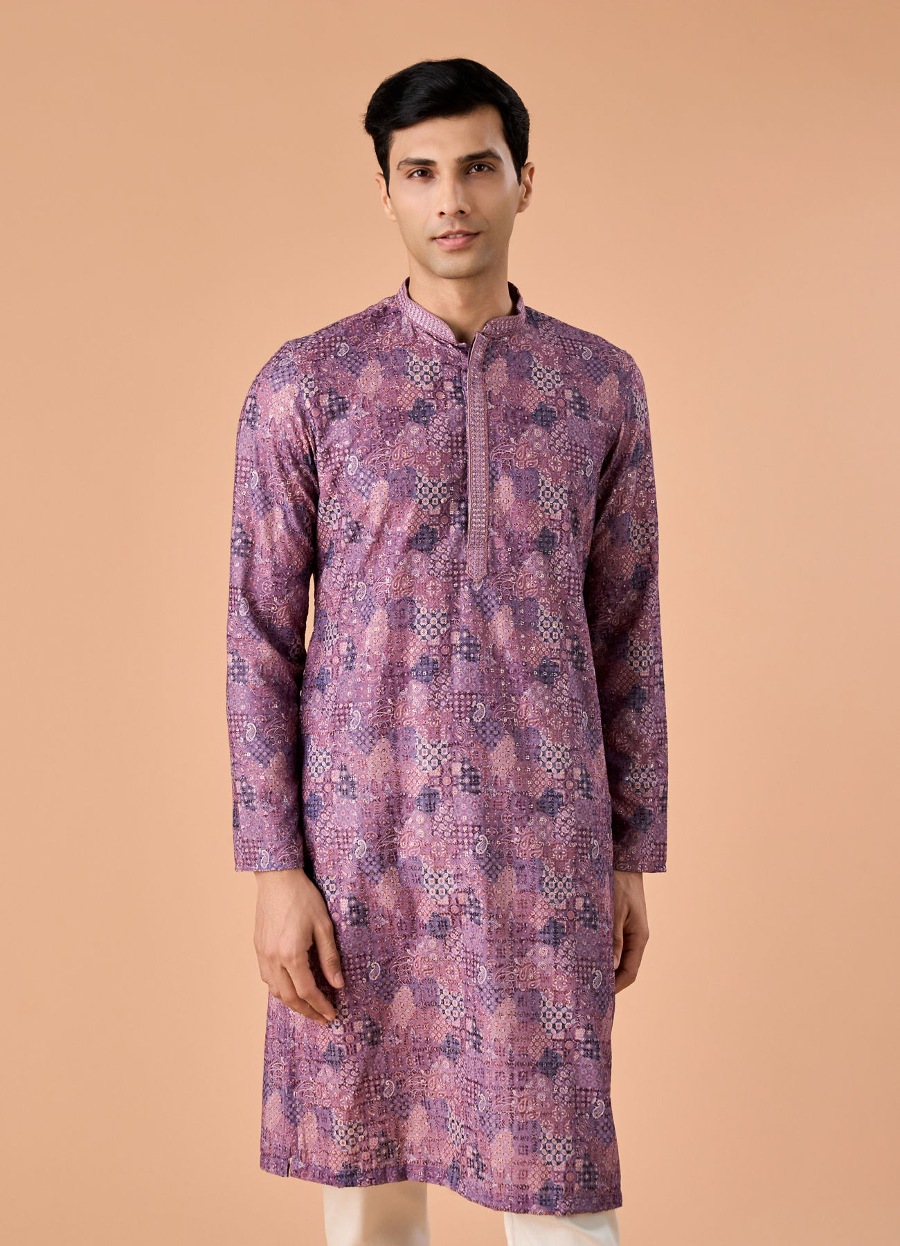 Manyavar Men Lilac Bliss Kurta Pajama