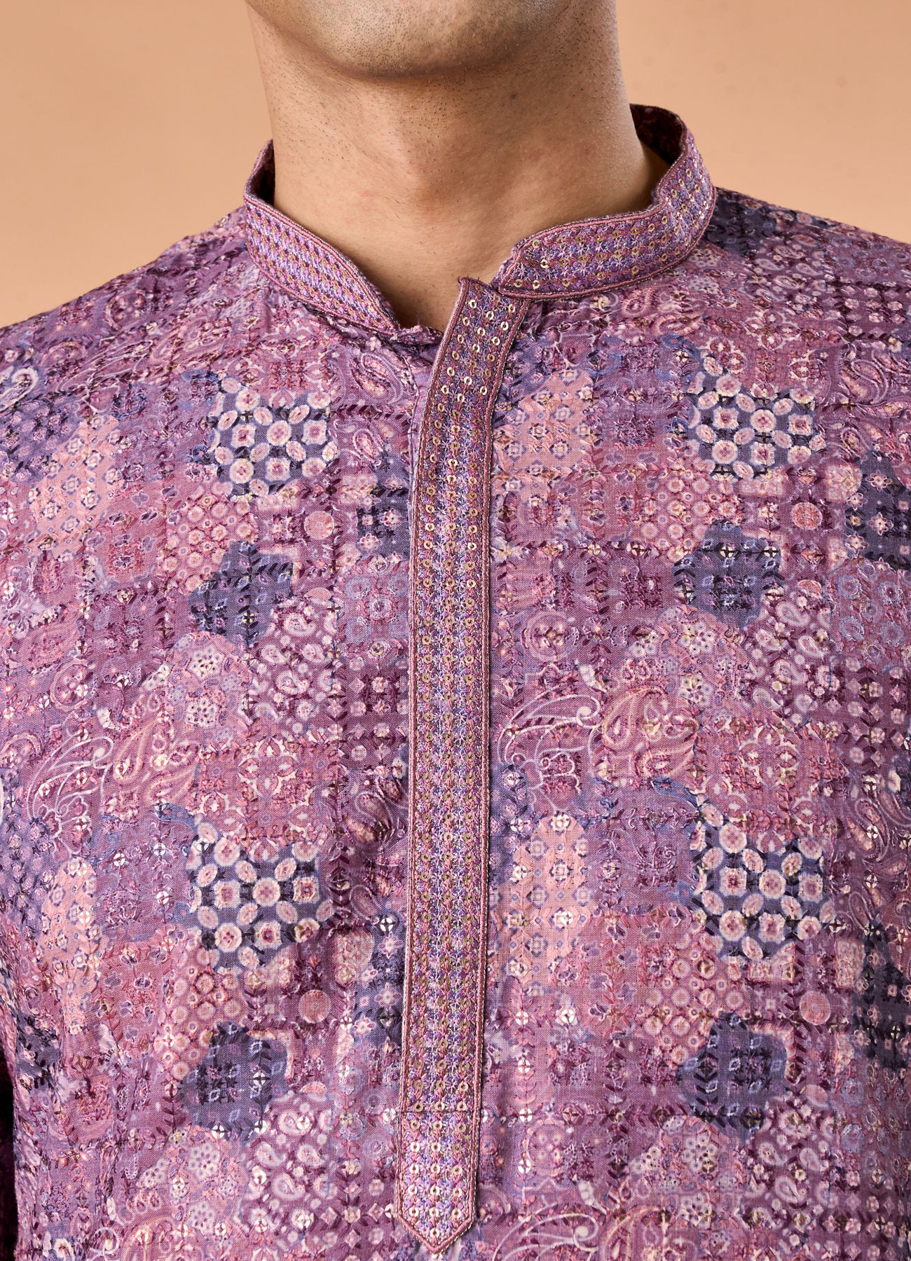 Manyavar Men Lilac Bliss Kurta Pajama