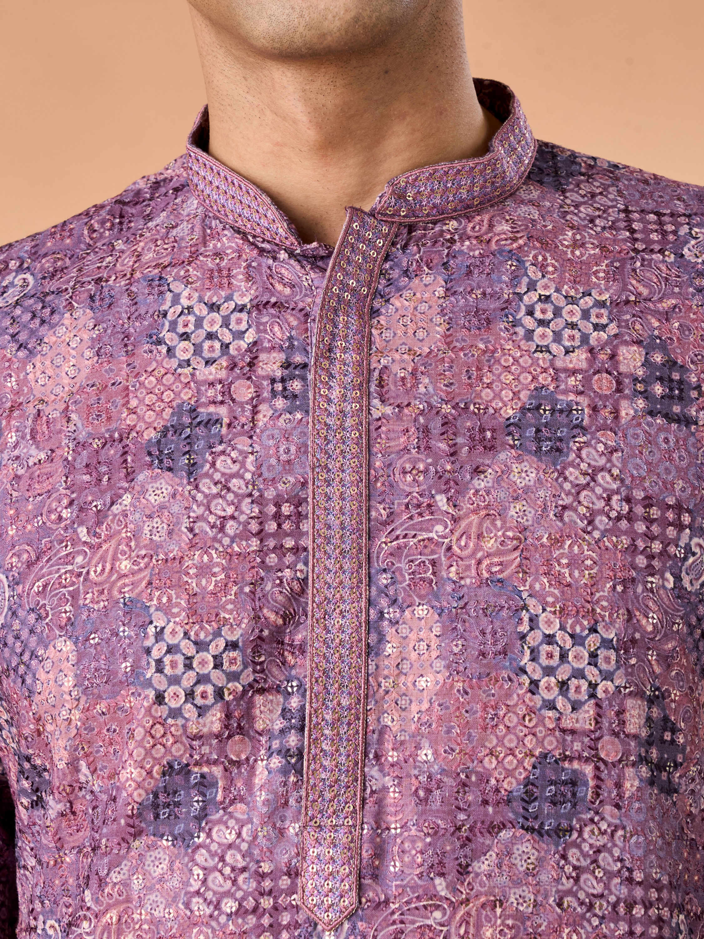 Manyavar Men Lilac Bliss Kurta Pajama