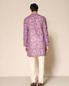 Manyavar Men Lilac Blended Cotton Kurta Pant with Print