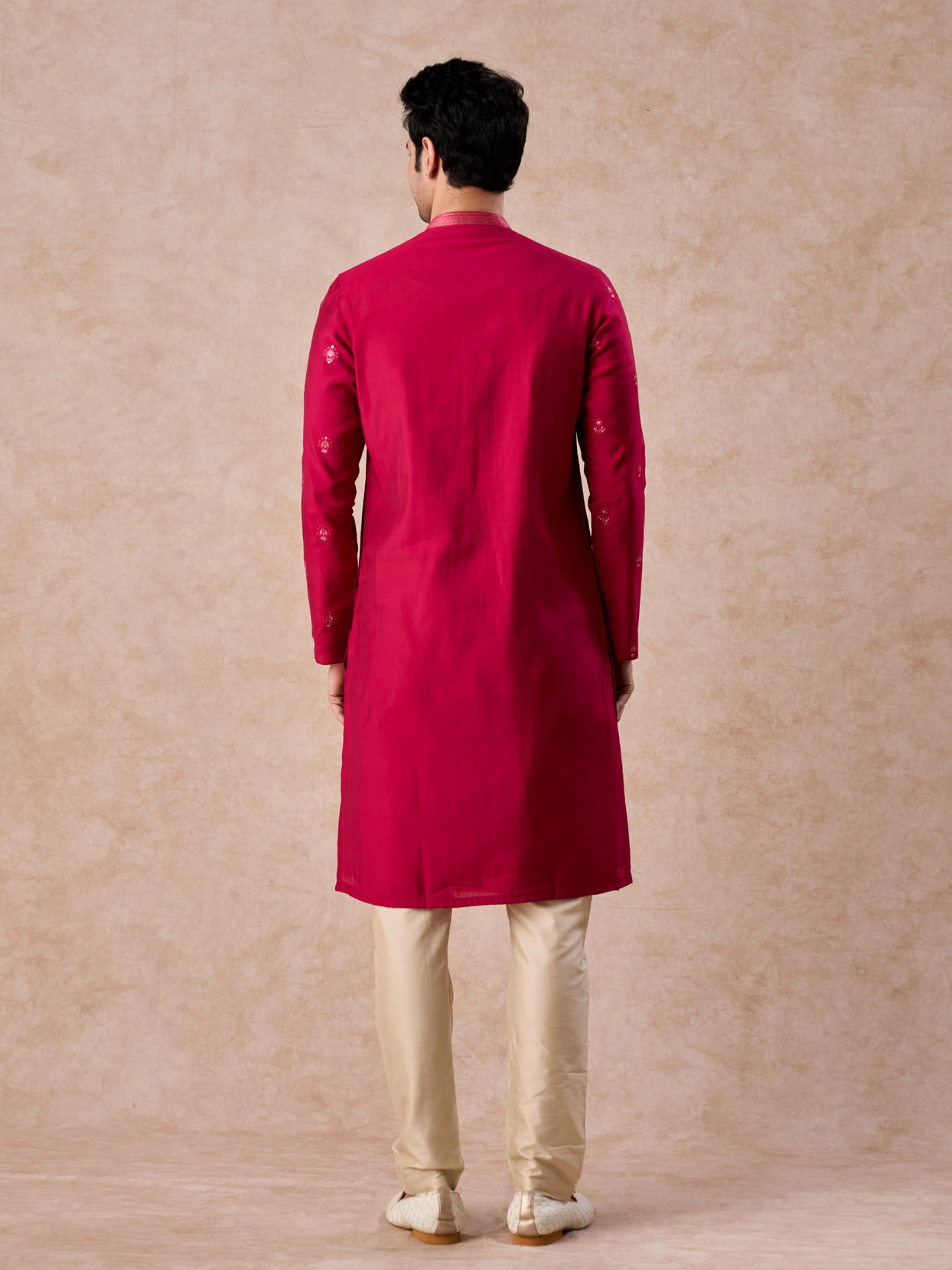 Manyavar Men Radiant Rani Pink Kurta Pajama