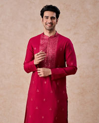 Manyavar Men Radiant Rani Pink Kurta Pajama