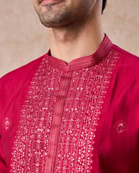 Manyavar Men Radiant Rani Pink Kurta Pajama