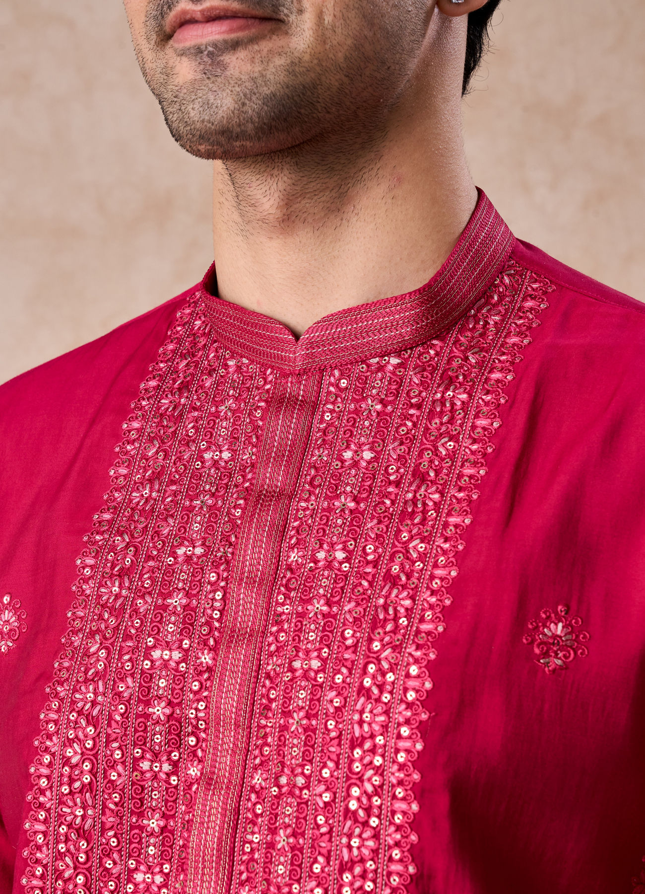 Manyavar Men Radiant Rani Pink Kurta Pajama